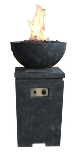 Gardenforma Gas Feuerstelle Kupe, Beton-Optik Dunkelgrau, Aus Faserbeton -Grill Verkaufsgeschäft 300012011