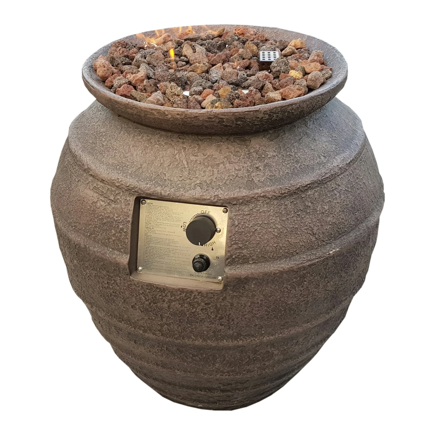 Gardenforma Gas Feuerstelle Katla, Keramik Antik Braun, Faserbeton 8 Gardenforma Gas Feuerstelle Katla, Keramik Antik Braun, Faserbeton – Bild 6