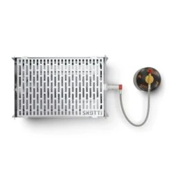 SKOTTI Steckbarer Edelstahl Gasgrill 2.0 Inkl. Tasche -Grill Verkaufsgeschäft 4260720830363 05 SKOTTI GRILL Oben mit Gas