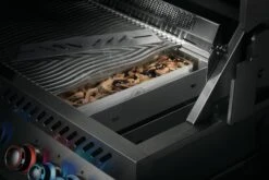 NAPOLEON Freestyle 425 DSIB Robin Schulz Edition -Grill Verkaufsgeschäft 67013 Smoker Box Built In InUse With Smoke Open