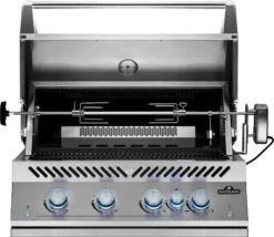 NAPOLEON 700-Series 32", Edelstahl, Einbau, Inkl. Drehspieß -Grill Verkaufsgeschäft BIG32RB Grillhead Str Open KnobsOff Lit Rotisserie 1