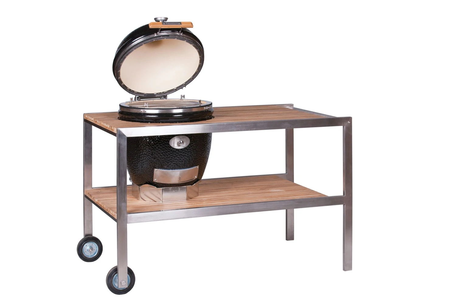 Monolith Teakholztisch Für CLASSIC Keramikgrill - Modell 2021, Edelstahl 4 Monolith Teakholztisch Für CLASSIC Keramikgrill - Modell 2021, Edelstahl – Bild 2