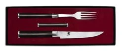 KAI SHUN Classic Sets Besteck-Set Gabel + Steakmesser + Besteckbänkchen