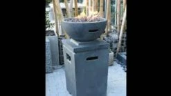 Gardenforma Gas Feuerstelle Kupe, Beton-Optik Dunkelgrau, Aus Faserbeton -Grill Verkaufsgeschäft Mef0hIrRTzE