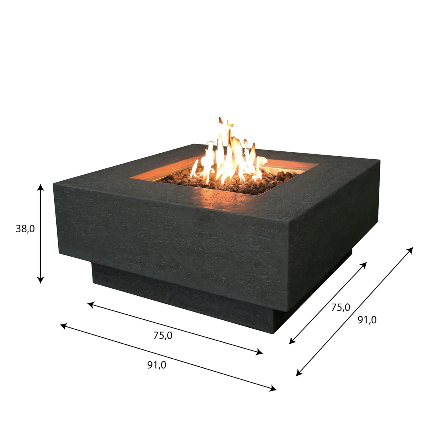 Gas Feuerstelle Manhattan Beton-Optik Dunkelgrau 5 Gas Feuerstelle Manhattan Beton-Optik Dunkelgrau – Bild 3