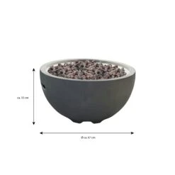 Gas Feuerstelle Nantucket Aus Faserbeton In Betonoptik Grau -Grill Verkaufsgeschäft OFG116 Nantucket Measurement