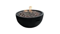 Gardenforma Gas Feuerstelle Jefferson Beton-Optik Schwarz -Grill Verkaufsgeschäft OFG119 Jefferson Fire Bowl Silo Flame on