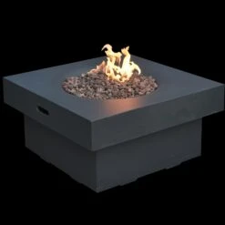 Gardenforma Gas Feuerstelle Branford Aus Faserbeton In Betonoptik, Schwarz -Grill Verkaufsgeschäft OFG141BK