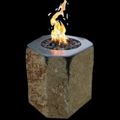 Gardenforma Gas Feuerstelle Derby Aus Basalt Naturstein Schwarz/braun -Grill Verkaufsgeschäft OFS301
