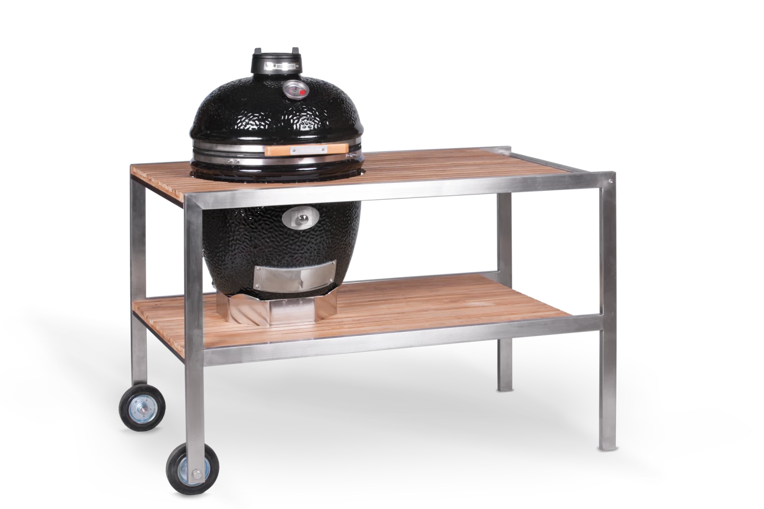 Monolith Teakholztisch Für CLASSIC Keramikgrill - Modell 2021, Edelstahl 3 Monolith Teakholztisch Für CLASSIC Keramikgrill - Modell 2021, Edelstahl