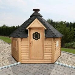 Wolff Finnhaus Grillkota 9 De Luxe (A) -Grill Verkaufsgeschäft Wolff Finnhaus Grillkota 9 de luxe schwarze Schindeln