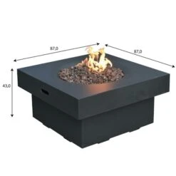 Gardenforma Gas Feuerstelle Branford Aus Faserbeton In Betonoptik, Schwarz -Grill Verkaufsgeschäft feuerstelle branford beton optik schwarz 2