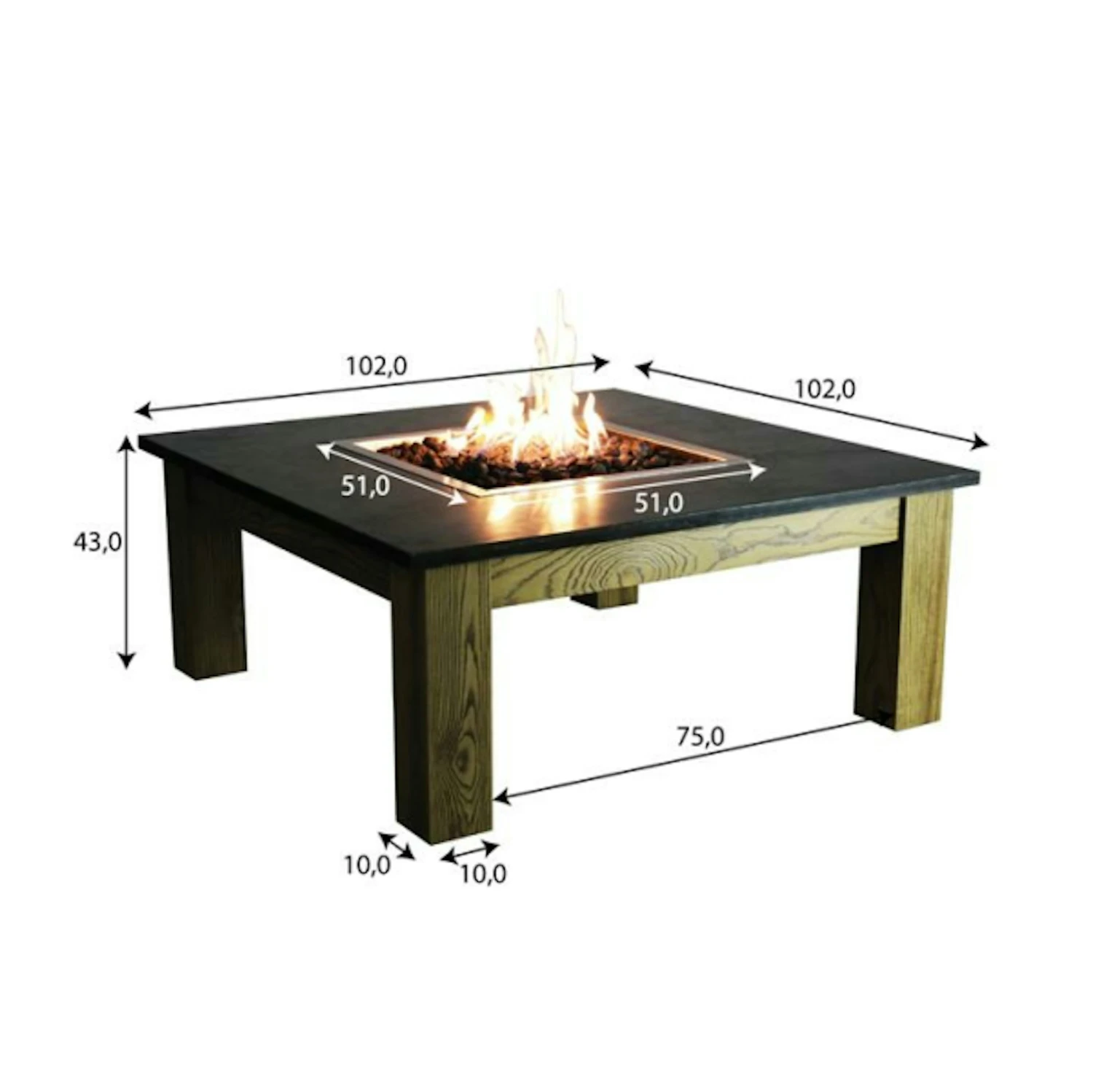 Gardenforma Tisch Gas Feuerstelle Colima 7 Gardenforma Tisch Gas Feuerstelle Colima – Bild 5