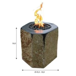 Gardenforma Gas Feuerstelle Derby Aus Basalt Naturstein Schwarz/braun -Grill Verkaufsgeschäft feuerstelle derby naturstein 7
