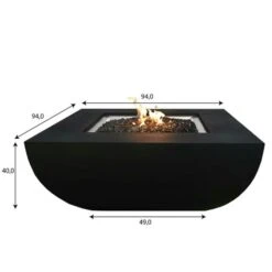 Gardenforma Gas Feuerstelle Itasy, Beton-Optik Schwarz, Aus Faserbeton -Grill Verkaufsgeschäft feuerstelle itasy beton optik schwarz 3
