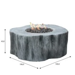 Gardenforma Gas Feuerstelle Manchester Aus Faserbeton In Baumstammoptik, Hellgrau -Grill Verkaufsgeschäft feuerstelle manchester baumstamm optik 6