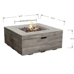 Gardenforma Gas Feuerstelle Wilton -Grill Verkaufsgeschäft feuerstelle wilton holz optik grau 8