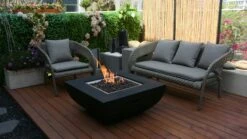 Gardenforma Gas Feuerstelle Itasy, Beton-Optik Schwarz, Aus Faserbeton -Grill Verkaufsgeschäft fod6hUH6NlE