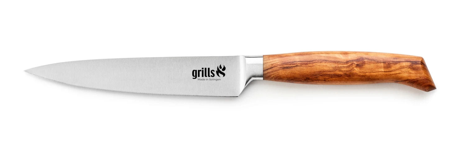 Grills.de Universalmesser Mit Olivenholzgriff 15cm 3 Grills.de Universalmesser Mit Olivenholzgriff 15cm