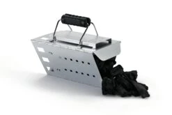 NAPOLEON Dreieckiger Anzündkamin (67801) -Grill Verkaufsgeschäft napo 67801 foldabletrianglecharcoalstarterchimney onwhite layingdown withcharcoal