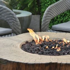 Gardenforma Sitzgruppen -Set: Gas Feuerstelle Manchester Aus Faserbeton In Baumstammoptik, Redwood & 4x Hocker -Grill Verkaufsgeschäft ofg145rw gas feuerstelle manchester aus faserbeton in baumstammoptik redwood 2