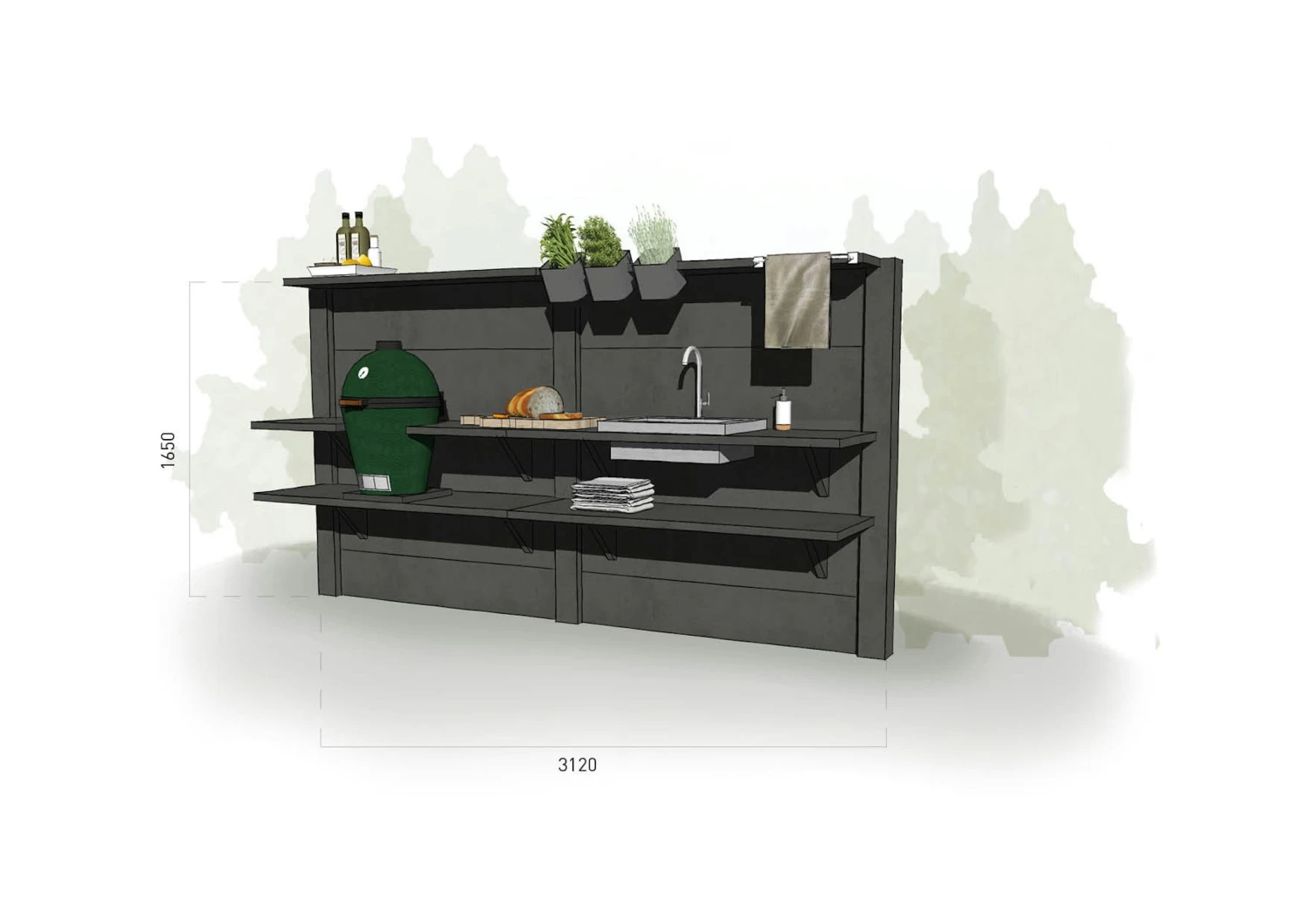 WWOO Designbeton-Outdoorküche Maarten 3 WWOO Designbeton-Outdoorküche Maarten