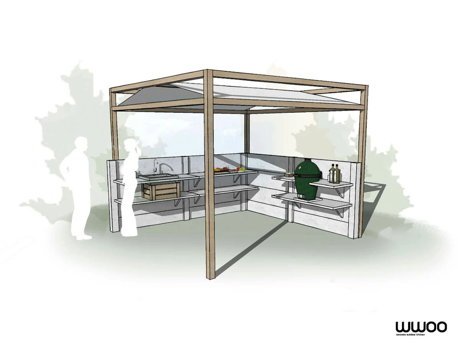 WWOO Designbeton-Outdoorküche Piet 3 WWOO Designbeton-Outdoorküche Piet