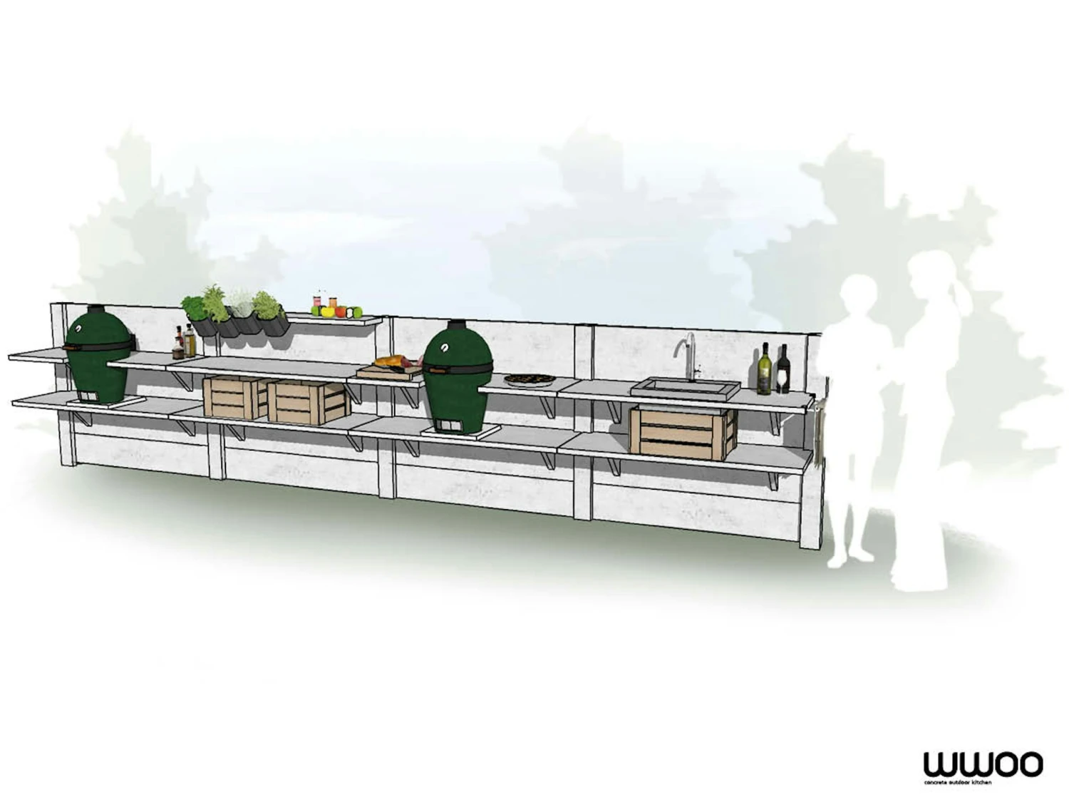 WWOO Designbeton-Outdoorküche Pat 3 WWOO Designbeton-Outdoorküche Pat