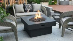 Gardenforma Gas Feuerstelle Branford Aus Faserbeton In Betonoptik, Schwarz -Grill Verkaufsgeschäft wF5 mgXawlw